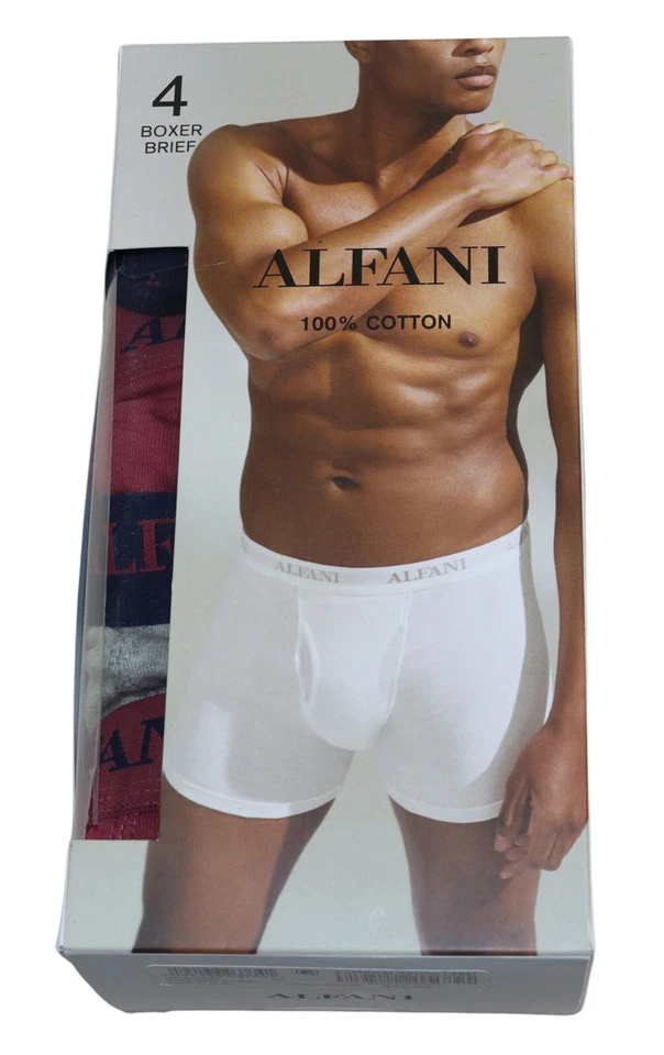 Трусы-боксеры Alfani упаковка 4 шт. 100% хлопок без бирок мужское нижнее белье новые с ценниками - Изображение 1 из 1
