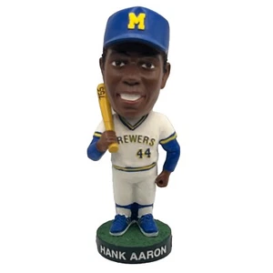 De colección 2002 Henry Hank Aaron #44 Bobblehead 755 Brewers BDA Home Run King LEER - Imagen 1 de 8