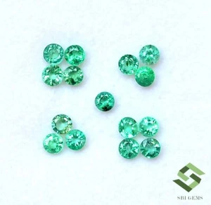 Lote de 16 piedras preciosas sueltas calibradas 2,39 CTS redondas esmeralda natural de 3,25 mm - Imagen 1 de 7