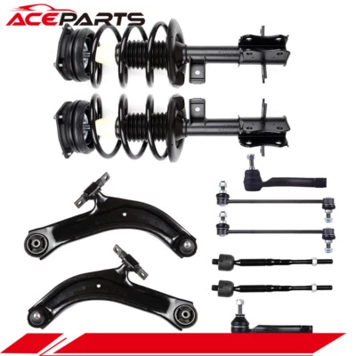 10PCS Front Complete Struts Control Arms Tie Rods For 2007-2012 Nissan Sentra - Image 1 of 4