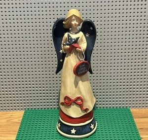 Angel Figurine God Bless America Red White Blue Woman 10.25" Tall - Picture 1 of 7