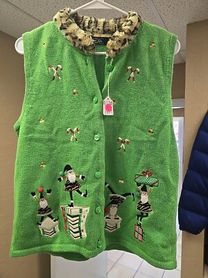 Chaleco Suéter Navidad Vintage de Crystal Kobe Talla M EXCELENTE Foto 1 de 3