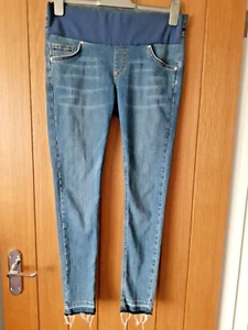 Ladies Sz 10 Top Shop Moto Marernity Jeans Mid Blue Leg 27" VGC - Picture 1 of 6