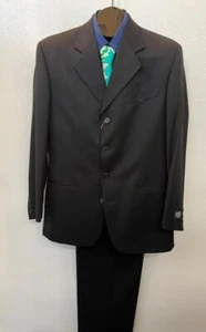 Herren Anzug 100% Wolle, 4 Knöpfe, Farbe Schwarz, Größe.38R Made In Italy Art.2018 - Bild 1 von 10