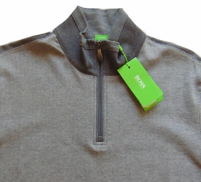 Suéter Pullover Para Hombre Hugo Boss Gris Espiga Cremallera S Pequeño Nuevo con Etiquetas NUEVO $165 Foto 1 de 4