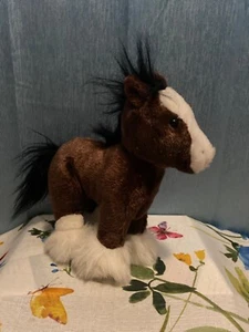 Ganz Webkinz Clydesdale Horse HM139 Plush Stuffed Animal 9" Long No Code  - Picture 1 of 1