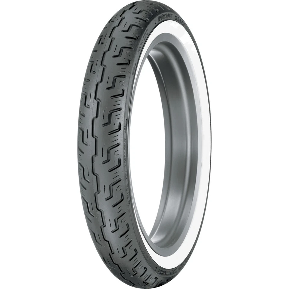 Neumático delantero Dunlop D401 Bias Whitewall 100/90-19 (V-Twin/Cruiser) 45064215 Foto 1 de 1