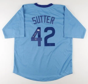 Bruce Sutter Signed Chicago Cubs 1976 Style Jersey Inscribed "HOF 06" (JSA Holo) - Picture 1 of 5