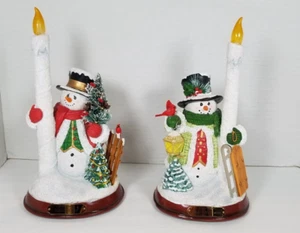 Muñeco de nieve Thomas Kinkade Bradford Exchange Holiday Cheer iluminado probado - Imagen 1 de 24