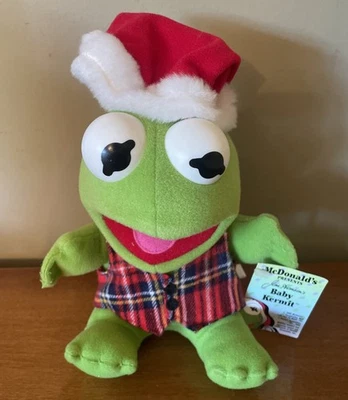 NWT Jim Henson Muppet Baby Kermit 12” McDonald’s Plush 1987 Christmas Hat - Image 1 of 4