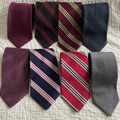 Lote de 8 corbatas de seda Brooks Brothers Makers para hombre multicolor a rayas hechas a mano en EE. UU. Foto 1 de 4
