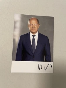 Tarjeta de autógrafo firmada por Olaf Scholz política ex canciller - Imagen 1 de 1
