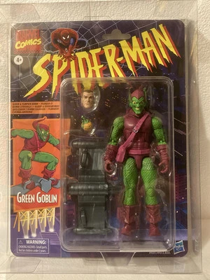 Figura Hasbro Marvel Legends Spider-Man Retro Carded Series Duende Verde 6” Foto 1 de 4