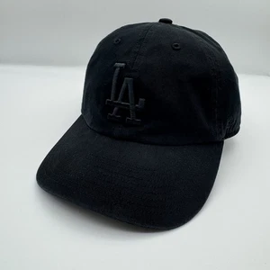 '47 Marca Limpieza Sombrero Ajustable Los Angeles Dodgers Sombrero Negro Sobre Negro MLB Gorra - Imagen 1 de 12