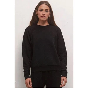Top Pullover Z Supply Mujer Negro Volt Acolchado Tejido Manga Larga Cuello Redondo Talla L - Imagen 1 de 8