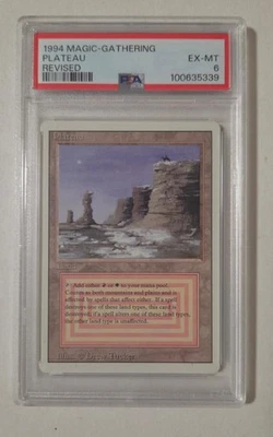 MTG Revised  Rare Dual Land PLATEAU  1994 Magic the Gathering  PSA 6 EX-MT - Image 1 of 2