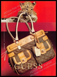 Guess 2010s Magazine Print Ad 2011 Handbag Baby Leopard Cub Wild Cat Accessory - Picture 1 of 1