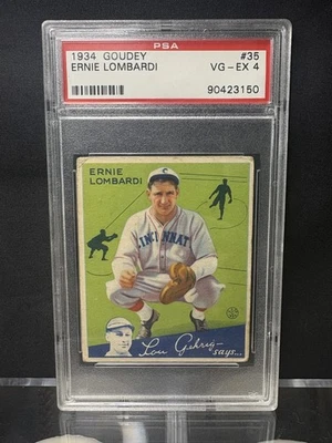 Goudey Ernie Lombardi 1934 #35 PSA 4 Foto 1 de 2