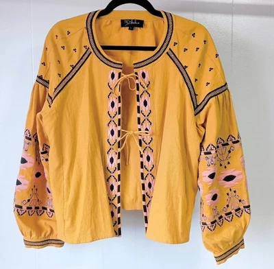 RD & KOKO Embroidered boho  100% Cotton jacket L Earthy Hippy wear - Image 1 of 4