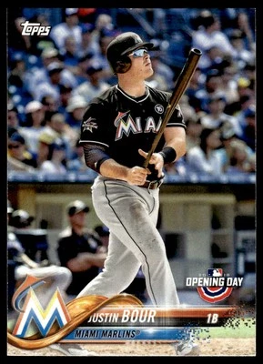 2018 Topps Opening Day #171 Justin Bour Miami Marlins Baseball - Image 1 of 2