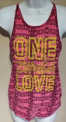 Zumba Wear Ropa Activa ENTRENAMIENTO CAMISETA SIN MANGAS "One Zumba Love" Rosa/Negro Mujer Talla S Foto 1 de 4