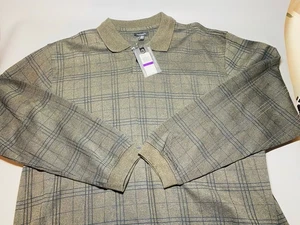 Van Heusen Herren *2-Knopf Rugby Hemd braun/sepia kariert 2XL Langarm Neu mit Etikett - Bild 1 von 12