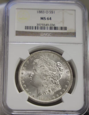 1883 O US Morgan Silver Dollar $1 NGC MS64 - Image 1 of 2