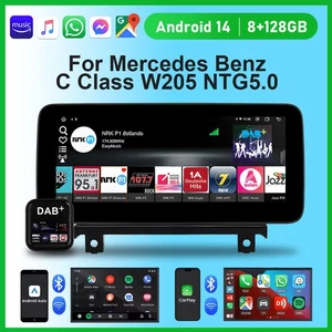 DAB+ 12,3" Android 14 Autoradio BT5.0 Für Mercedes C/GLC/V/X W205 NTG5.0 CarPlay - Bild 1 von 18