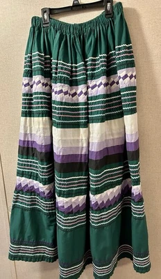 Falda de retazos vintage hecha a mano Seminole origen nativo americano - talla S/M Foto 1 de 4