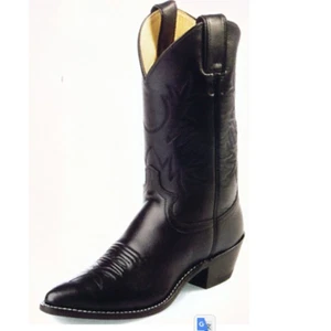 Justin L4903 Black London Calf Snip Toe Western Riding Ranch Classic Boot 8.5B - Picture 1 of 13