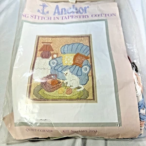 Vintage Anker Quiet Corner Long Stitch In Wandteppich Baumwolle Kit # 3385-2053 - Bild 1 von 6