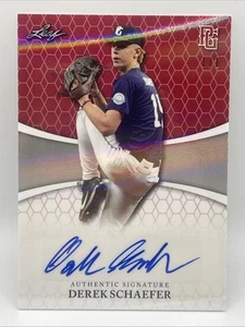 2023 Leaf Perfect Game Derek Schaefer Red Refractor 1/1 Auto - Bild 1 von 2