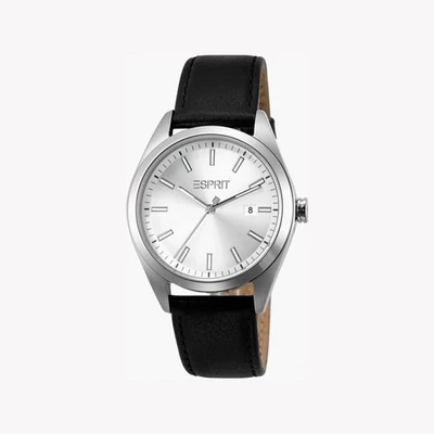 Esprit Men's Silver Dial Watch, Black Leather Band | ES1G304L0015 - Image 1 of 4