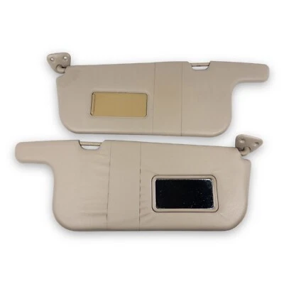 1998-2002 Toyota Corolla Driver & Passenger Side Sun Visor Pair Tan Brown Vinyl - Image 1 of 4