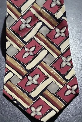 Colours By Alexander Julian Mens 100% Silk  Neck Tie Geometric Floral - Image 1 of 4