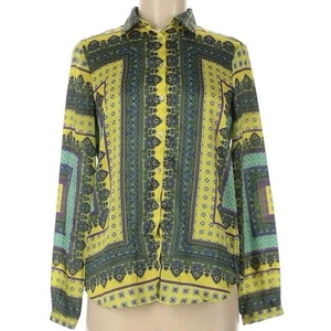 Blusa Zara Basic Boho retrò arte da indossare setosa manica lunga taglia small - Foto 1 di 4
