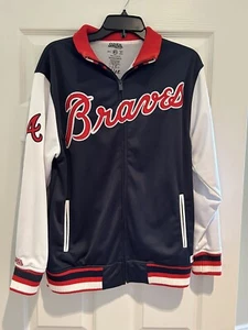 Atlanta Braves Stitches Zip Up Dugout Jacket Size Small - Picture 1 of 8