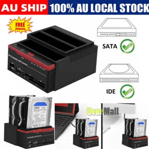 2.5" 3.5" SATA IDE Hard Disk Drive HDD Docking Station Clone USB HUB Card Reader - Picture 1 of 12