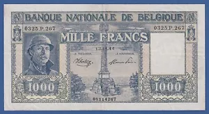 BELGICA / BELGIUM -- 1000 FRANCS ( 13.11.1944 ) -- MBC / VF -- PICK 128b . - Bild 1 von 2