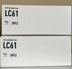Ink Cartridges LC61, LC-61 Large Lot of 40 Ink Refill CARTRIDGES (2 Pack) - Picture 1 of 4