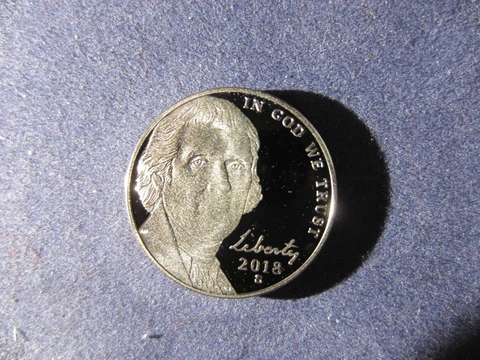 One 2018-S - Jefferson Nickels Deep Cameo Mirror Proof Upper Grading Range Cover