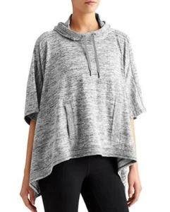 Poncho con capucha Athleta Blissful para mujer talla pequeña gris jaspeado ropa deportiva - Imagen 1 de 9