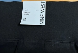 Neu Nine West Damen 2X kurze Stretch geformte Leggings Ponte hoher Bund schwarz - Bild 1 von 8