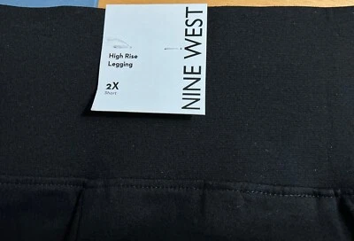 New Nine West Woman 2X Short Stretch Sculpting Leggings Ponte High Rise Black - Image 1 of 4