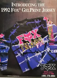 Anuncio de ropa de camiseta Fox Motocross 1992 estampado en gel - Imagen 1 de 1