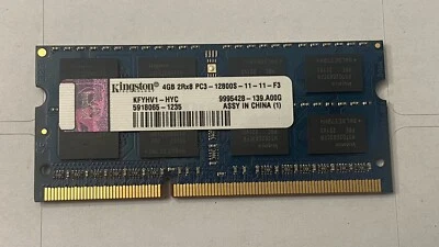 Kingston KFYHV1-HYC 4GB PC3-12800 DDR3-1600MHz non-ECC CL11 204P SoDimm Memory - Image 1 of 2