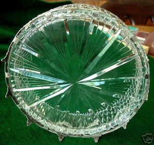 CUENCO ANTIGUO ALEMÁN BON-BON DE PLATA SÓLIDA Y CRISTAL - Imagen 1 de 2