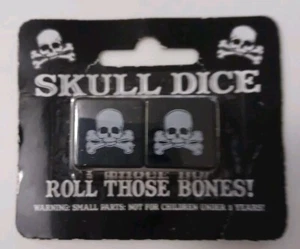 NEW "Roll Those Bones" Skull Dice for Games Black and White - Picture 1 of 5