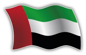 United Arab Emirates Wavy Flag Car Bumper Sticker Decal - Picture 1 of 1