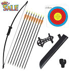 8PCS Recurve Bow Set 10LBS Archery Bow Arrow Adults Youth Shooting Practice NEW